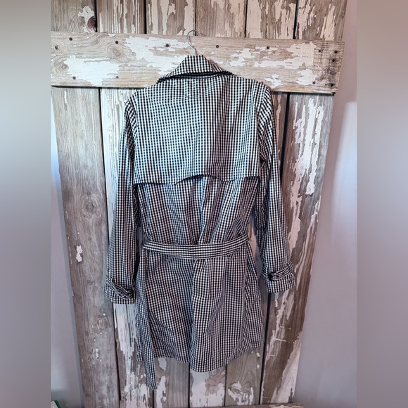 Lauren Ralph Lauren Black & White Gingham / Check  trench coat size 12 - Picture 10 of 12